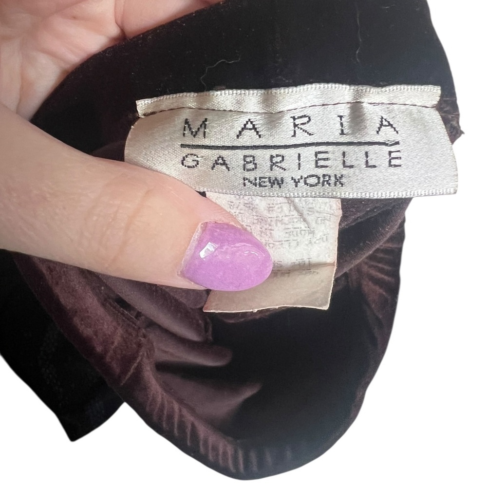 Vintage 90's Soft Velvet Brown Long Skirt with Sparkling Sunburst design - Picture 3 of 6